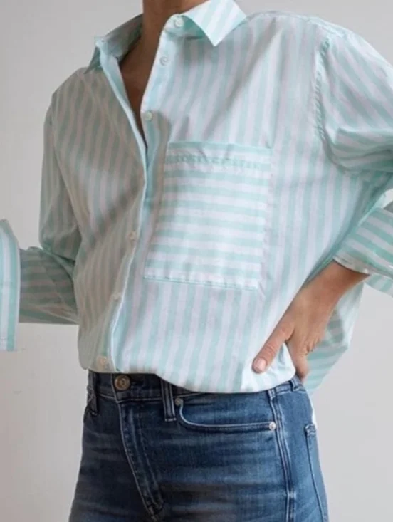 EUC AYR The Deep End Button Down Shirt in Teal Wasabi - Picture 1 of 16